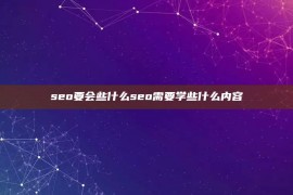 seo要会些什么seo需要学些什么内容