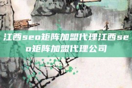 江西seo矩阵加盟代理江西seo矩阵加盟代理公司