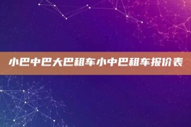 小巴中巴大巴租车小中巴租车报价表