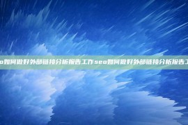 seo如何做好外部链接分析报告工作seo如何做好外部链接分析报告工作