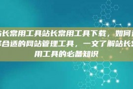 站长常用工具站长常用工具下载，如何选择合适的网站管理工具，一文了解站长常用工具的必备知识