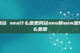 网站 seo什么意思网站seo和sem是什么意思