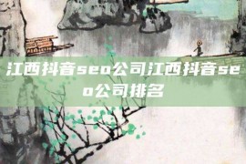 江西抖音seo公司江西抖音seo公司排名