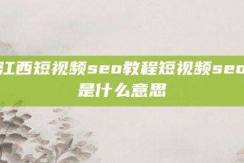 江西短视频seo教程短视频seo是什么意思