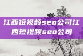 江西短视频seo公司江西短视频seo公司