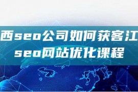 江西seo公司如何获客江西seo网站优化课程