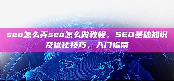 seo怎么弄seo怎么做教程，SEO基础知识及优化技巧，入门指南