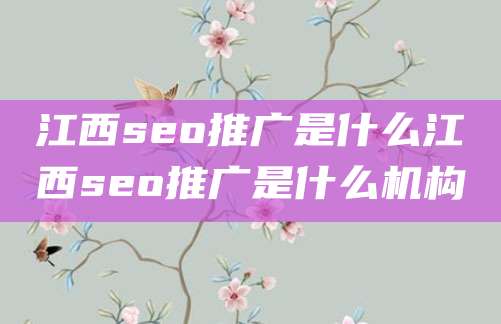 江西seo推广是什么江西seo推广是什么机构