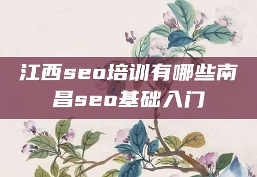 江西seo培训有哪些南昌seo基础入门