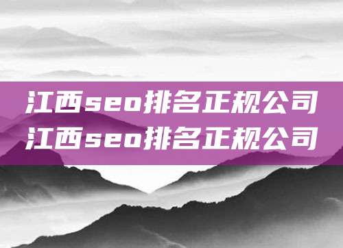 江西seo排名正规公司江西seo排名正规公司