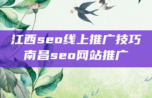 江西seo线上推广技巧南昌seo网站推广