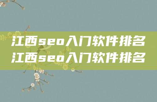 江西seo入门软件排名江西seo入门软件排名