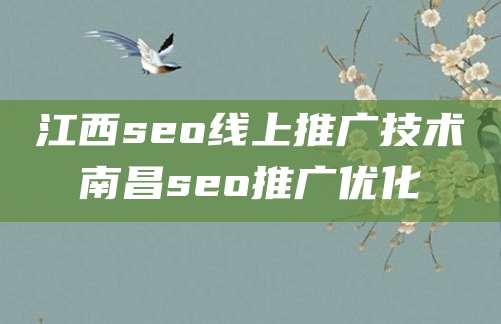 江西seo线上推广技术南昌seo推广优化