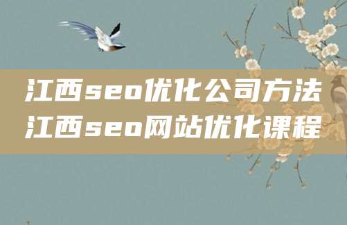 江西seo优化公司方法江西seo网站优化课程