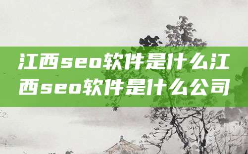 江西seo软件是什么江西seo软件是什么公司