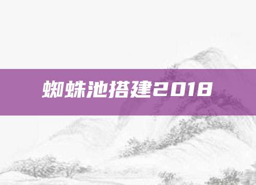 蜘蛛池搭建2018