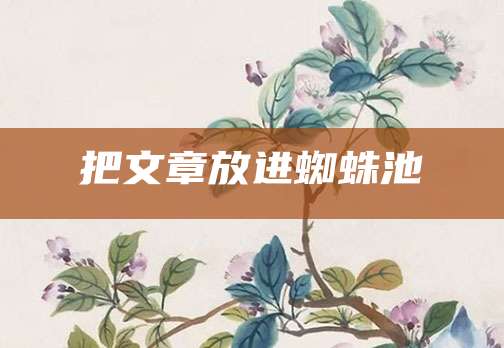 把文章放进蜘蛛池