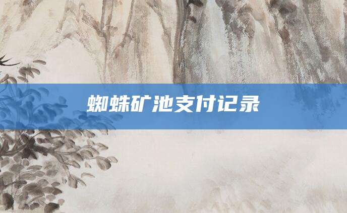 蜘蛛矿池支付记录