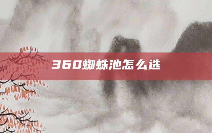 360蜘蛛池怎么选