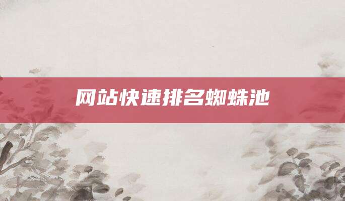 网站快速排名蜘蛛池