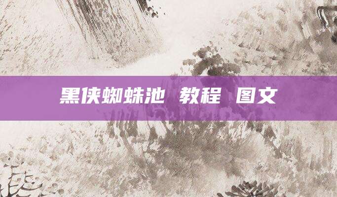 黑侠蜘蛛池 教程 图文