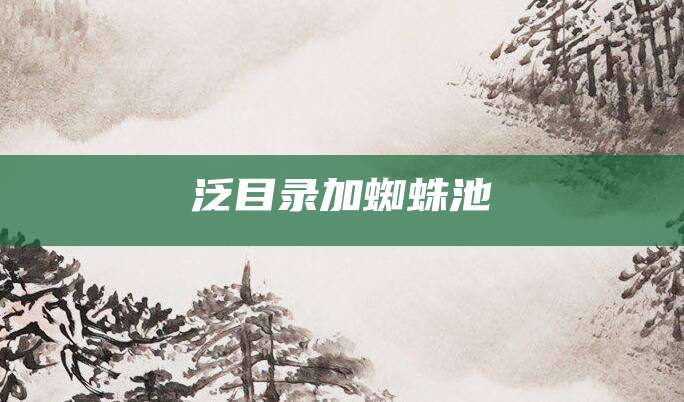 泛目录加蜘蛛池