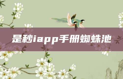 是秒iapp手册蜘蛛池