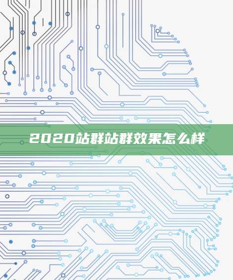 2020站群站群效果怎么样