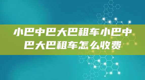 小巴中巴大巴租车小巴中巴大巴租车怎么收费